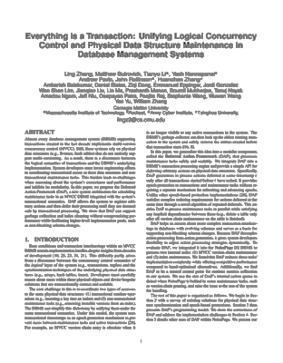 Screenshot of the pdf document for Everything is a Transaction: Unifying Logical Concurrency Control and Physical Data Structure Maintenance in Database Management Systems