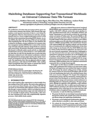 Screenshot of the pdf document for Mainlining Databases: Supporting Fast Transactional Workloads on Universal Columnar Data File Formats