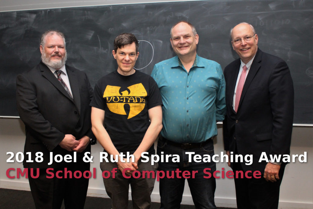 Prof. Andy Pavlo wins 2018 Joel & Ruth Spira Teaching Award